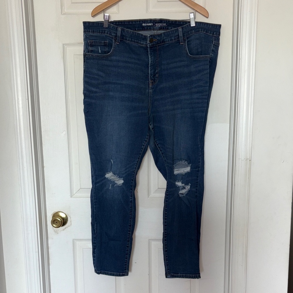 Old Navy Distressed High-Rise Rockstar Jeans